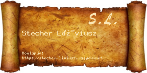 Stecher Líviusz névjegykártya